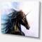 Designart - Black Unicorn - Animal Canvas Art Print